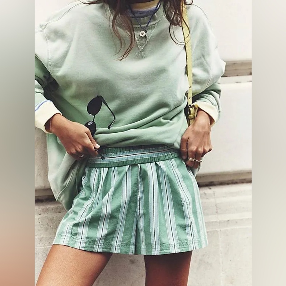 Free People Get Free Striped Pull-On Shorts